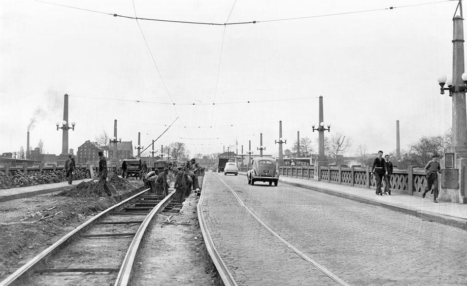 #140 The Mayo Bridge in downtown Richmond underwent a two-month repaving project, 1941.