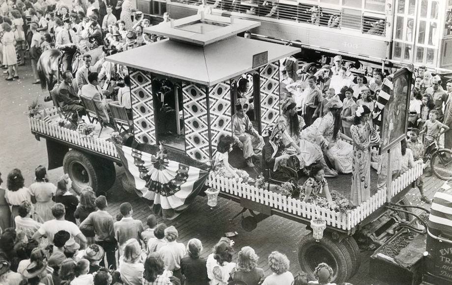 #61 An Allied Victory Day parade was staged by Richmond’s Chinese population and visiting Chinese residents from other cities, 1945.