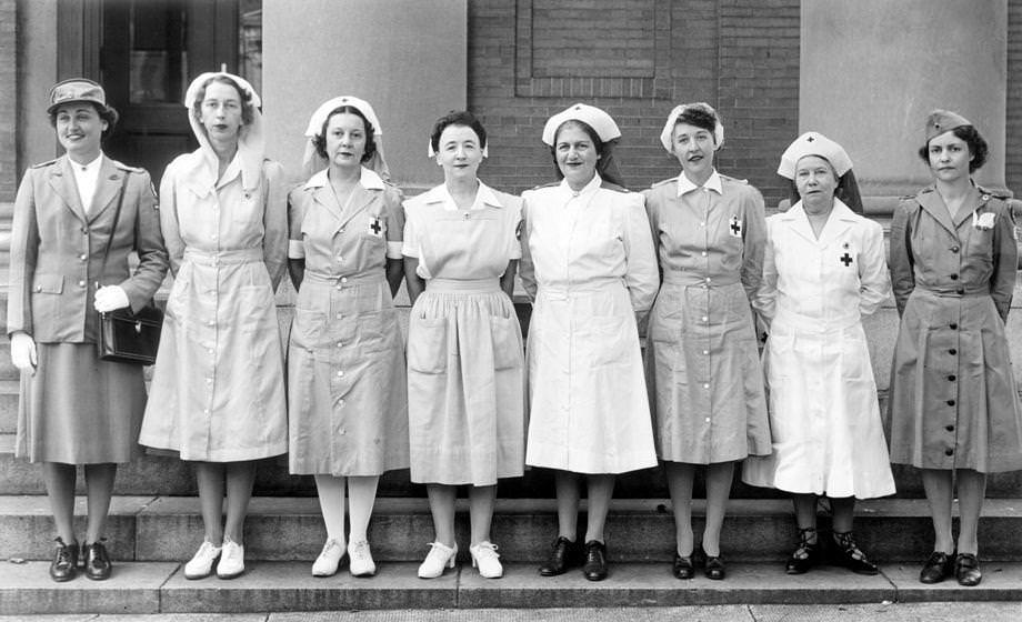 #63 The uniforms of the volunteer services of the American Red Cross, 1942.