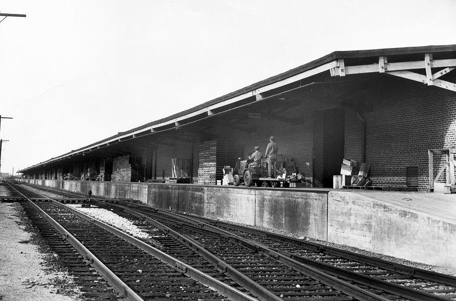 #70 The train depot at the Army’s Richmond Quartermaster Depot at Bellwood in Chesterfield County, 1946.