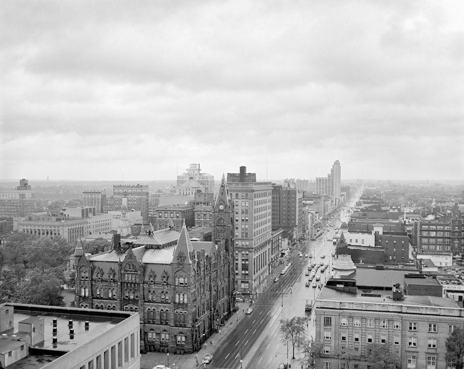 #1 A view of East Broad Street in downtown Richmond on a cloudy day in October 1954.