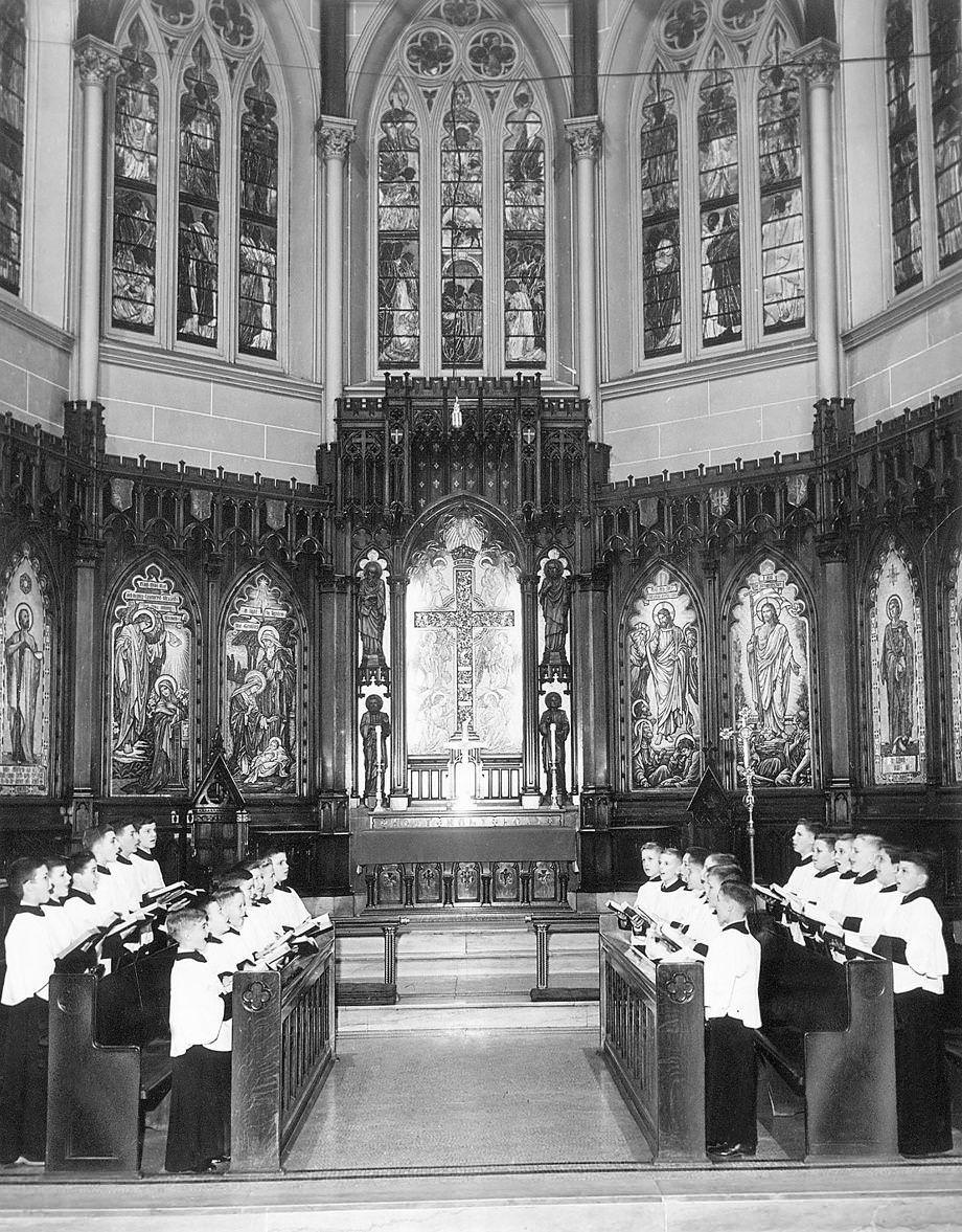 #122 The boys choir sang in All Saints Episcopal Church, which was then on West Franklin Street, 1954.
