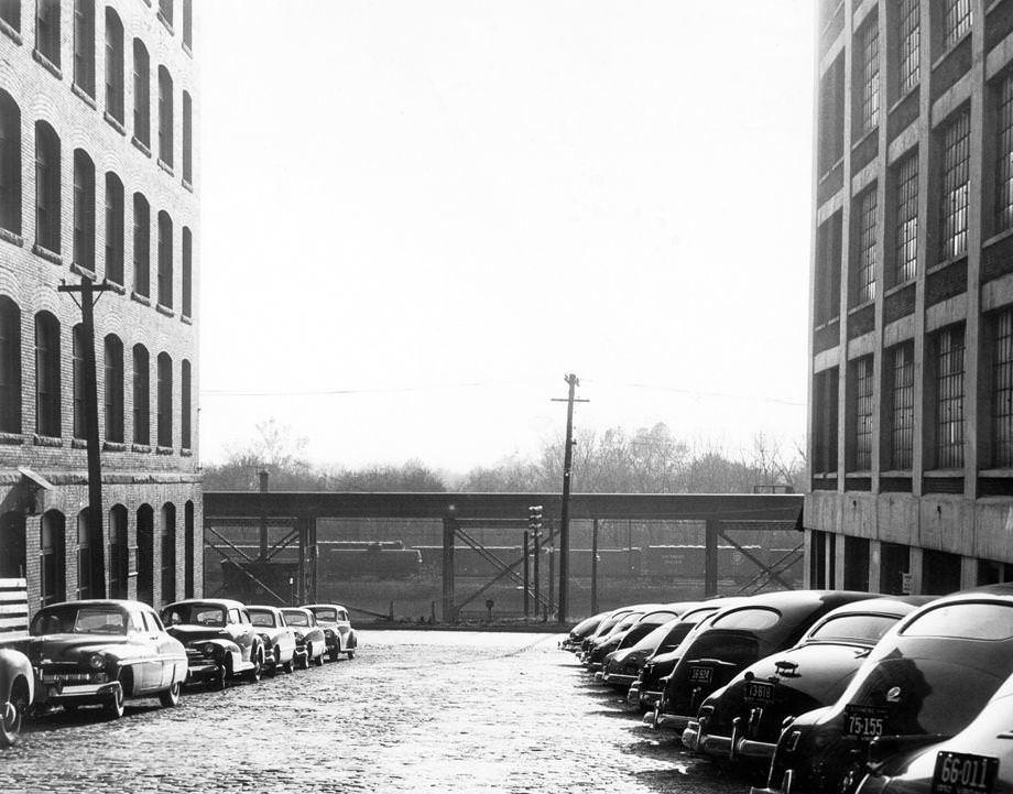 #132 City Council was set to consider a request to abandon the stretch of 23rd Street between Cary and Dock streets, partially occupied by the railroad tracks seen in the distance, 1950.