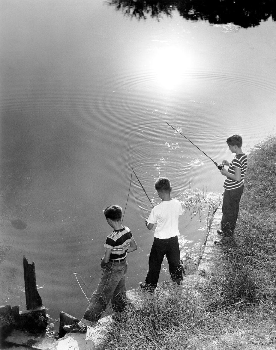 #151 Temperatures reached into the mid-80s, and people around the area found ways to enjoy the unseasonably warm weather, 1952.