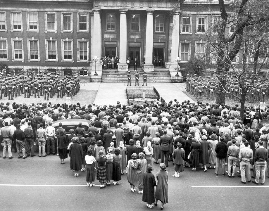 #32 Armistice Day ceremonies were held at the old John Marshall High School in Richmond, 1952.