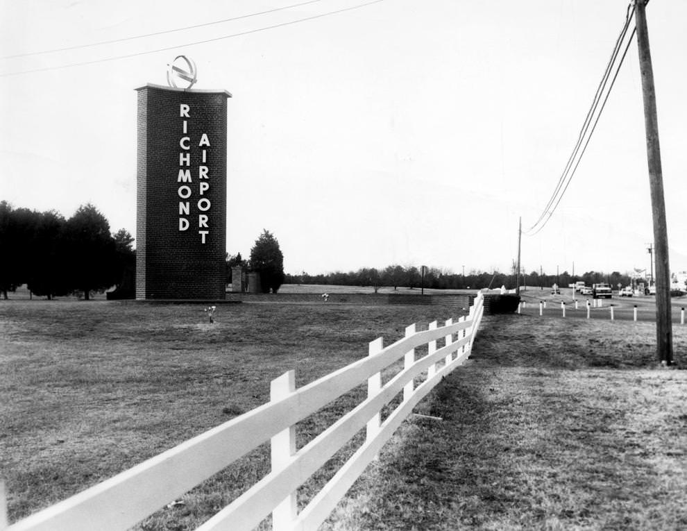 #90 Richmond Airport featured a new white fence that stretched 5,000 feet along U.S. Route 60 at the airport’s entrance in Henrico County, 1966.