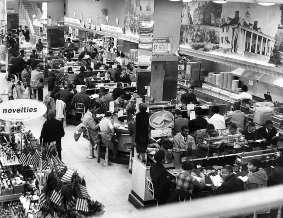 #15 About 200 students from Virginia Union University staged sit-in protests around Richmond at a half-dozen lunch counters where black customers were not served, 1960.