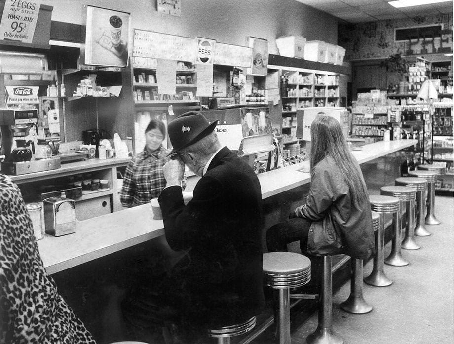 #97 Pharmacy soda fountains were continuing to disappear, 1974.