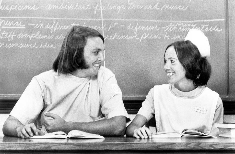 #133 John and Debbie Nelson were in their junior year at the Petersburg General Hospital School of Nursing, 1973.