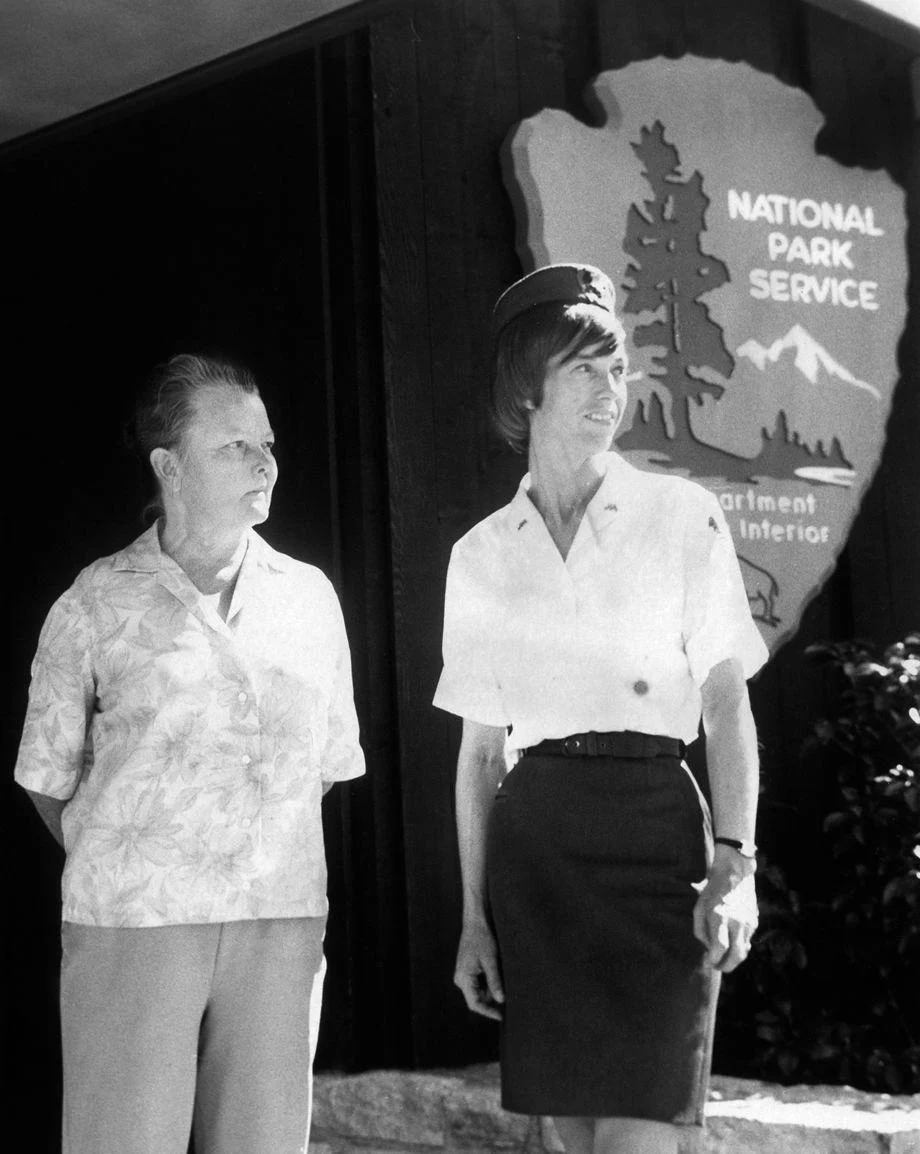 #140 Mrs. Henry Heatwole (left) and Agnes Crandall served the National Park Service at Big Meadows, part of Shenandoah National Park, 1971.
