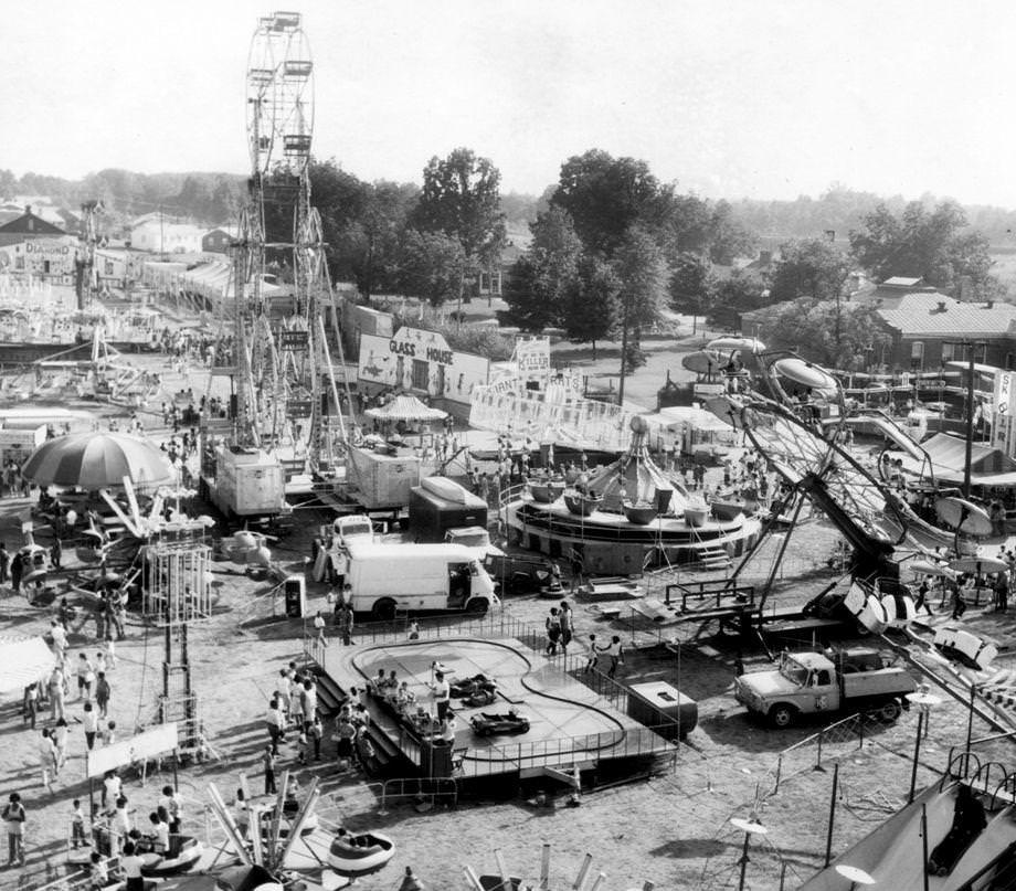 #158 The midway at the 62nd annual Southside Virginia Fair, 1970.