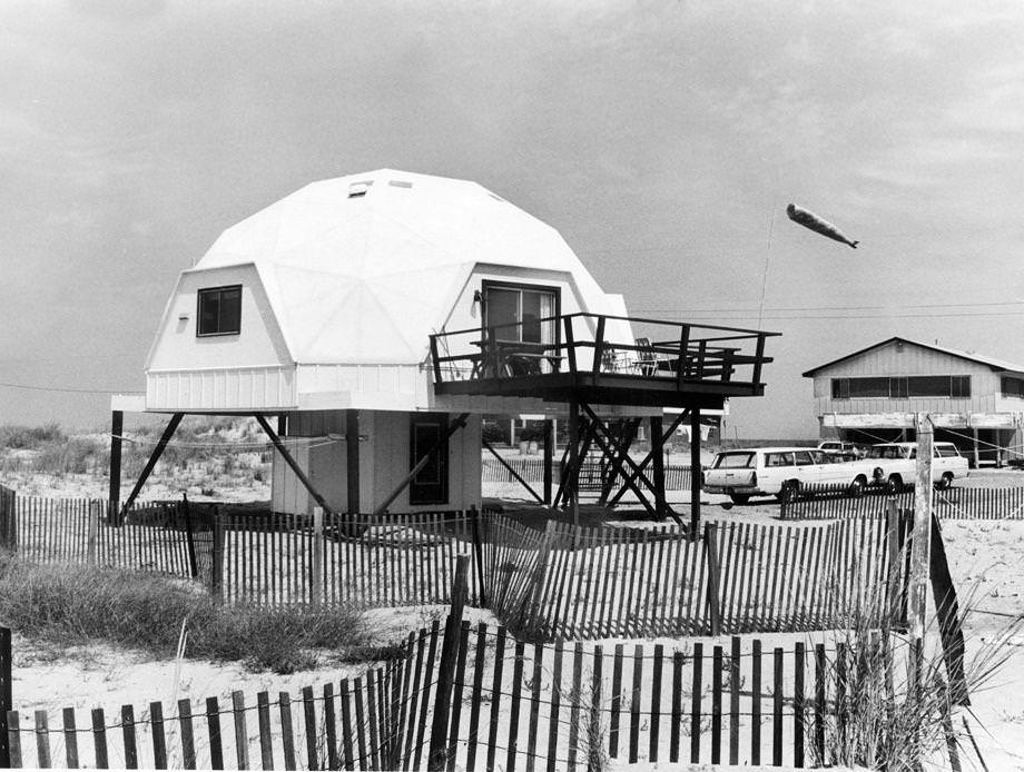 #175 A geodesic dome beach house in the Virginia Beach coastal community of Sandbridge, 1970.