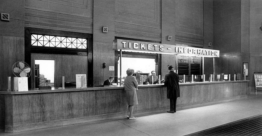 #176 Broad Street Station in Richmond was quiet amid a nationwide labor strike by rail workers, 1970.