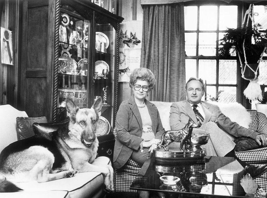 #49 Freeman and Theresa Spencer sat in their Richmond home with Tillie, their prized 6-year-old German shepherd, 1976.