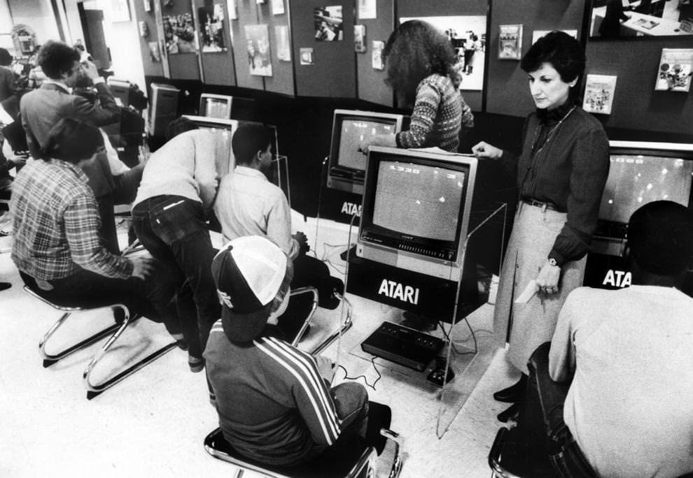 #14 Atari video game enthusiasts gathered at the Best Products on Quioccasin Road in Henrico County for an “Asteroids” competition, 1982