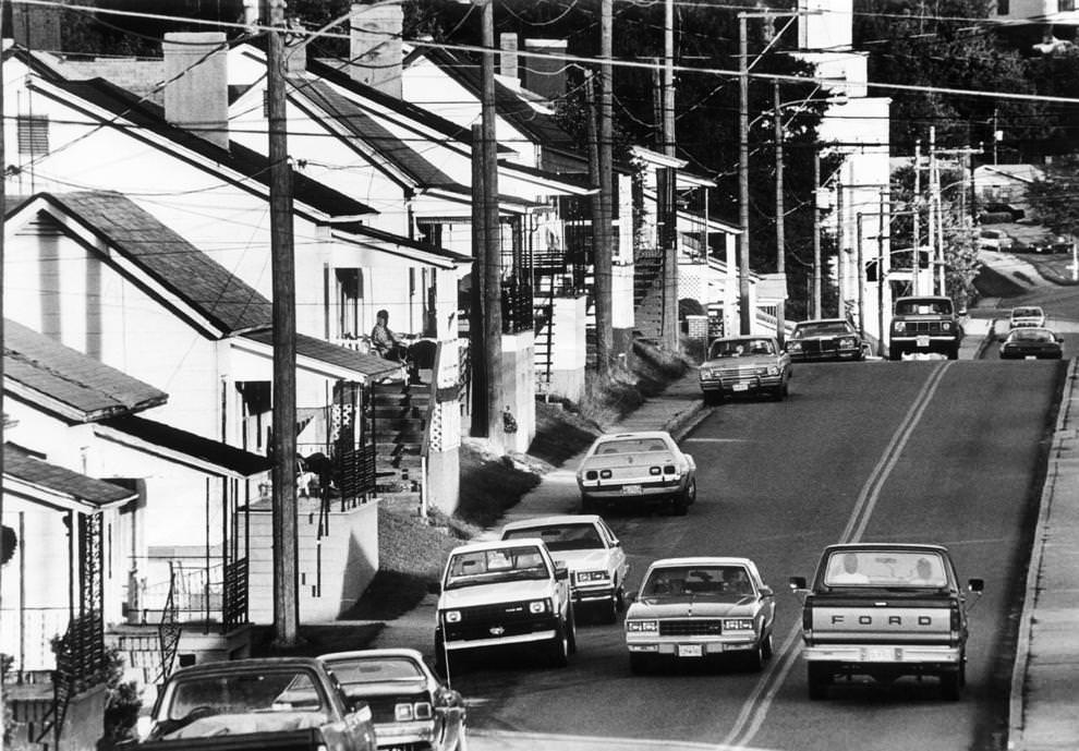 #75 A row of homes in the town of Fries, located in Grayson County in Southwest Virginia, 1988.