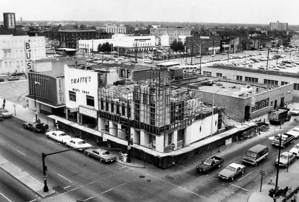 #16 Preparations for construction of the Richmond Convention Center were underway along East Broad Street downtown, 1982