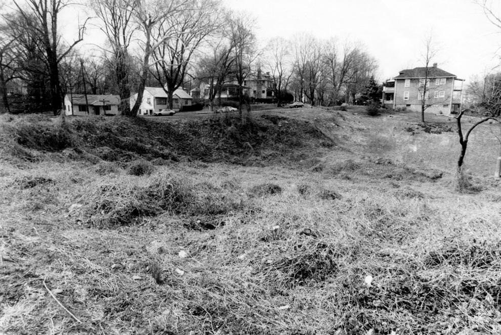 #98 A hillside in South Richmond’s Woodland Heights neighborhood, near 27th Street, where homes would be built, 1985