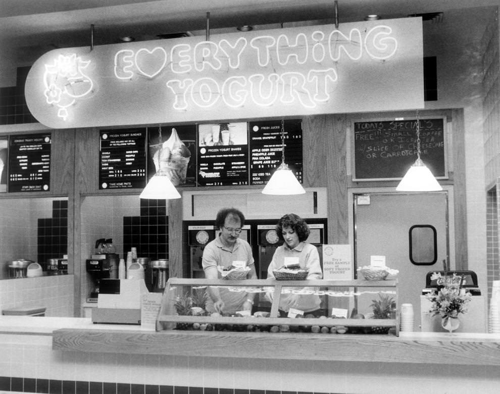 #106 George and Brenda Huggins opened their Everything Yogurt outlet in Cloverleaf Mall in Chesterfield County, 1988