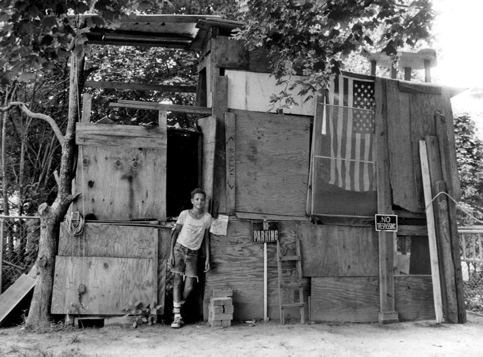 #54 Robby Van Pelt, a 13-year-old from Henrico County, stood proudly in front of his three-level, eight-room playhouse, 1981.