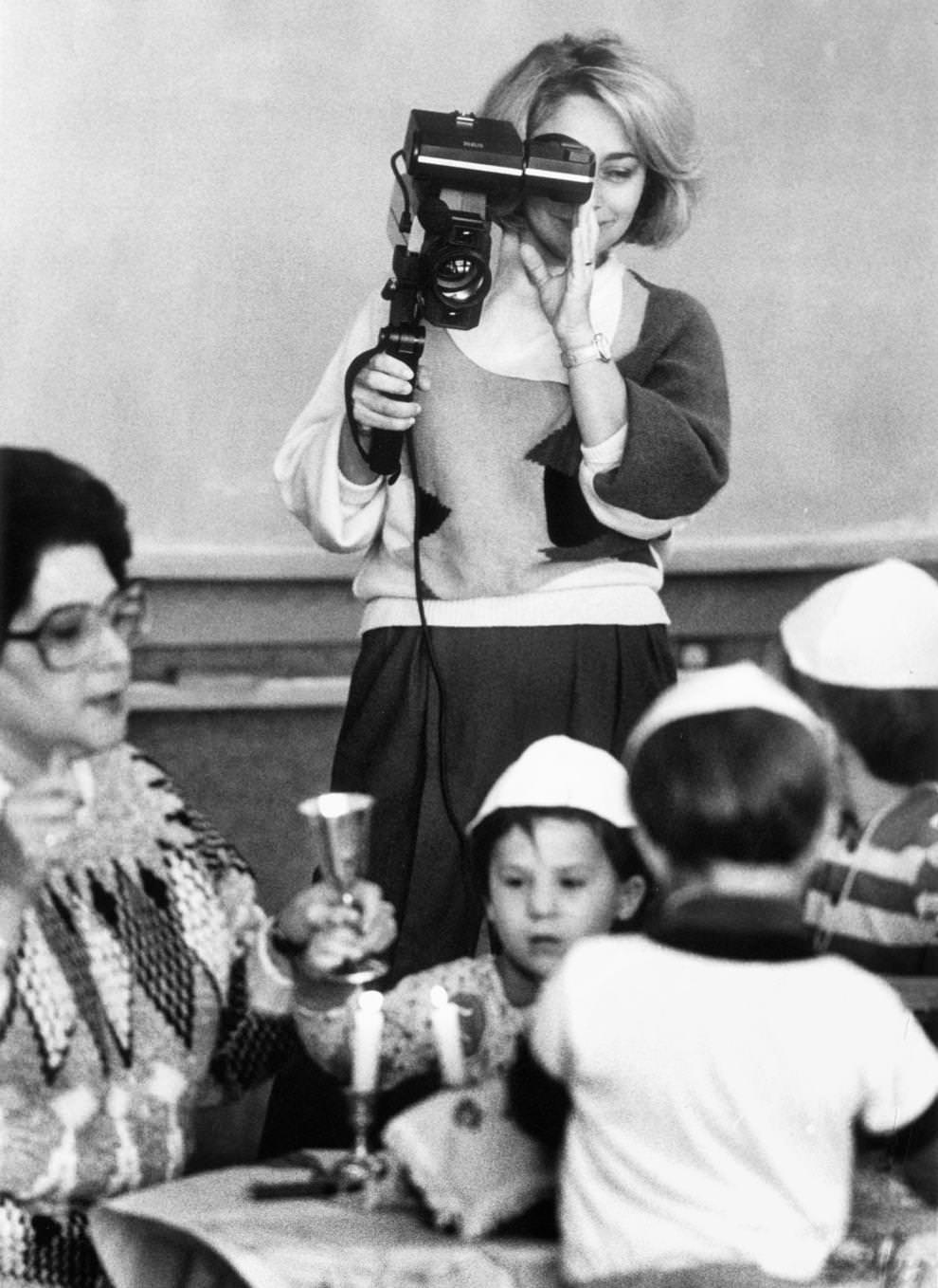 #68 Veronica Gerber videotaped her child’s preschool class during a Shabbat service, 1988