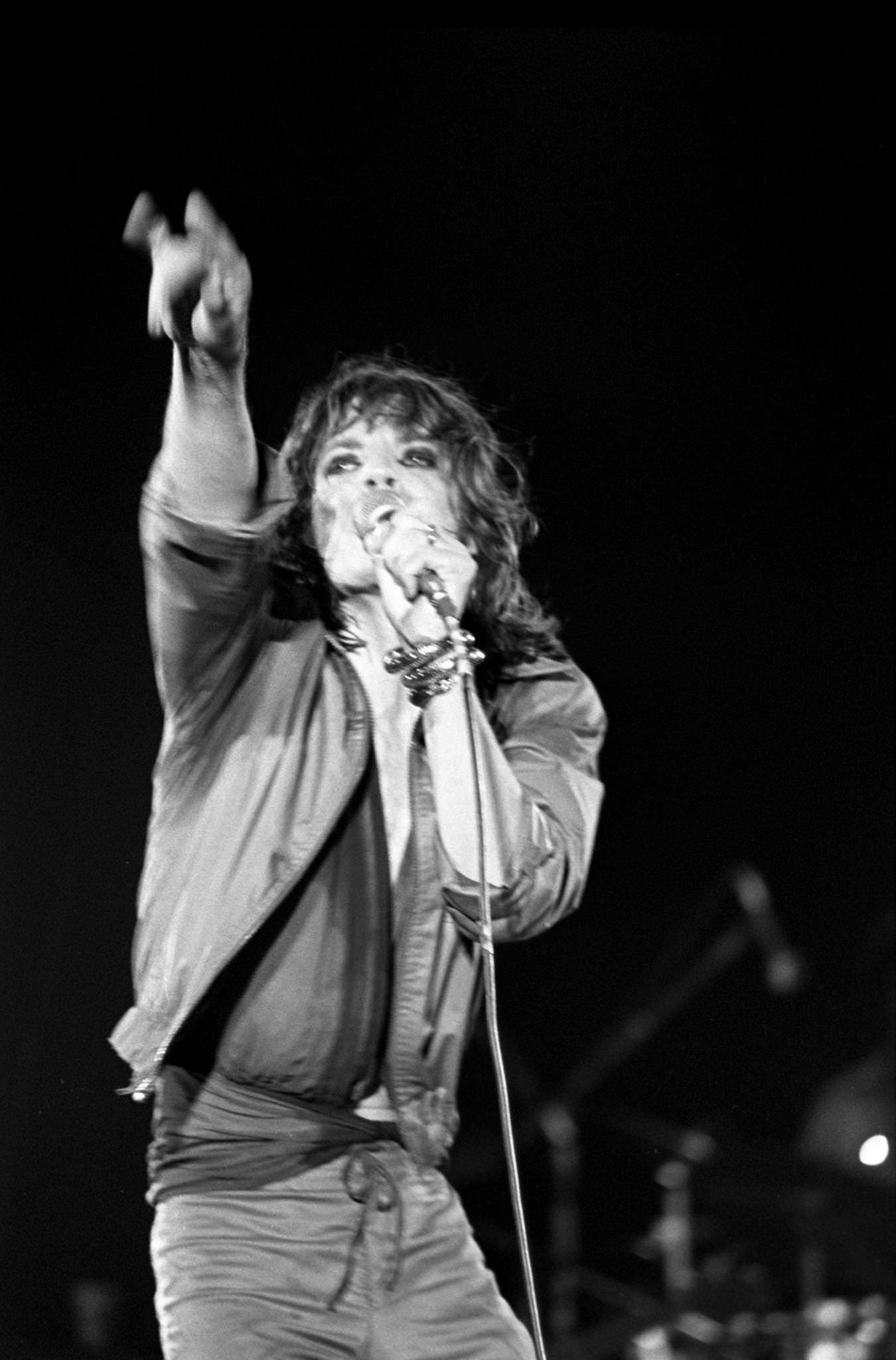 Mick Jagger performs at Madison Square Garden during the band’s “Tour of America ’75” on June 25, 1975, in New York, New York.