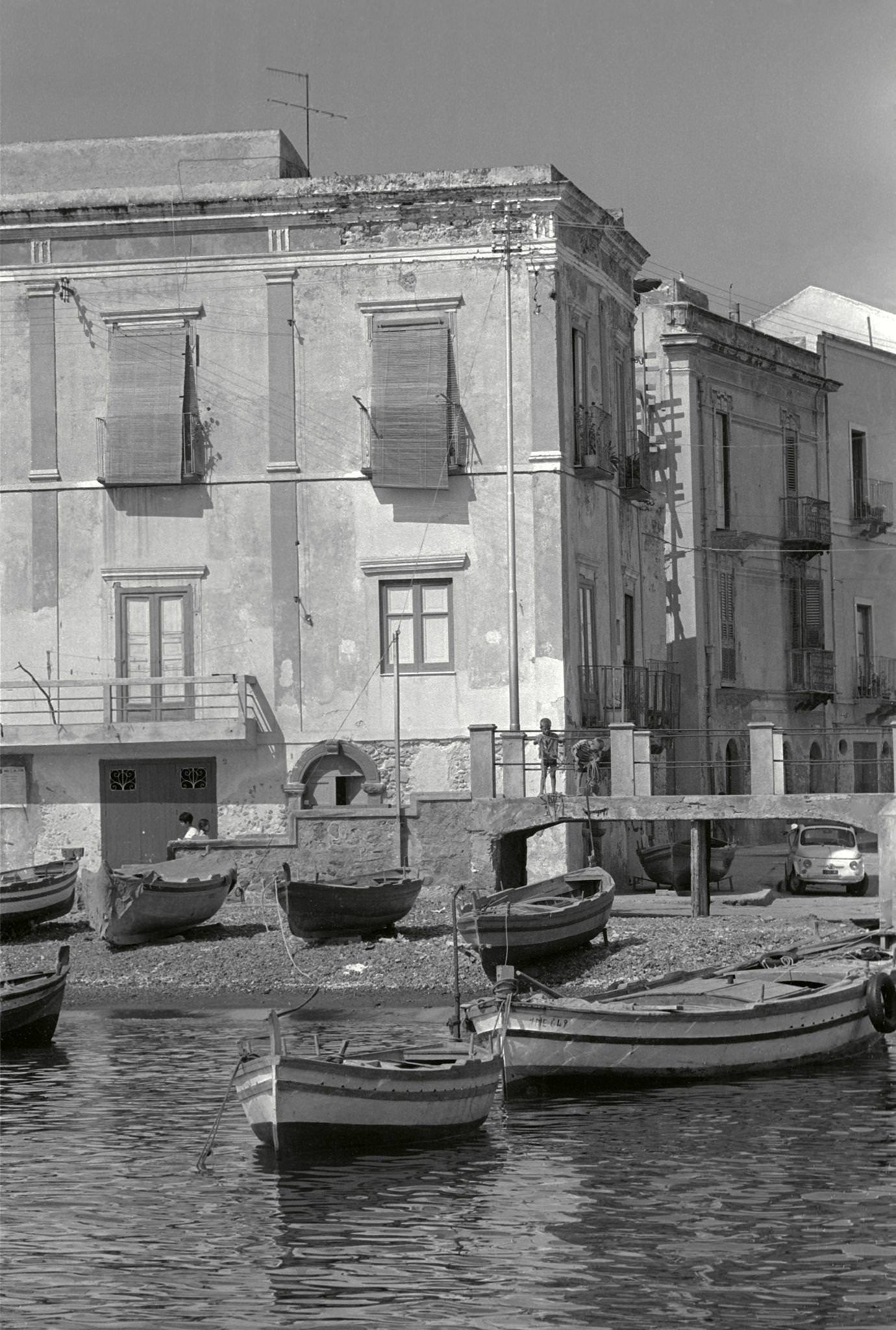 #48 Fishing boats on Vulcano Island, Sicily, June 1970.
