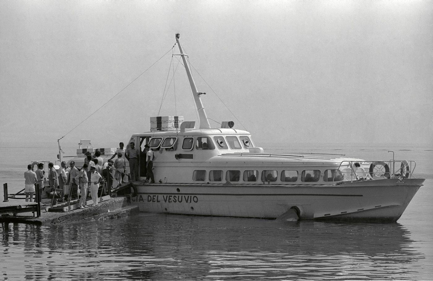#51 Boarding the hydrofoil on Vulcano Island, Sicily, June 1970.