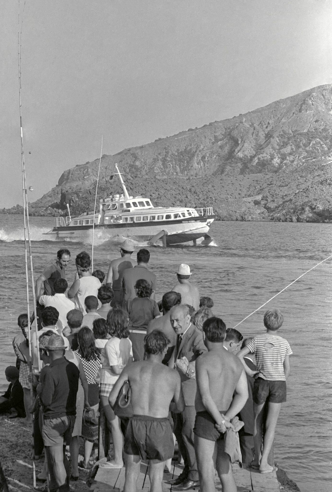 #59 Waiting for the hydrofoil on Vulcano Island, Sicily, June 1970.