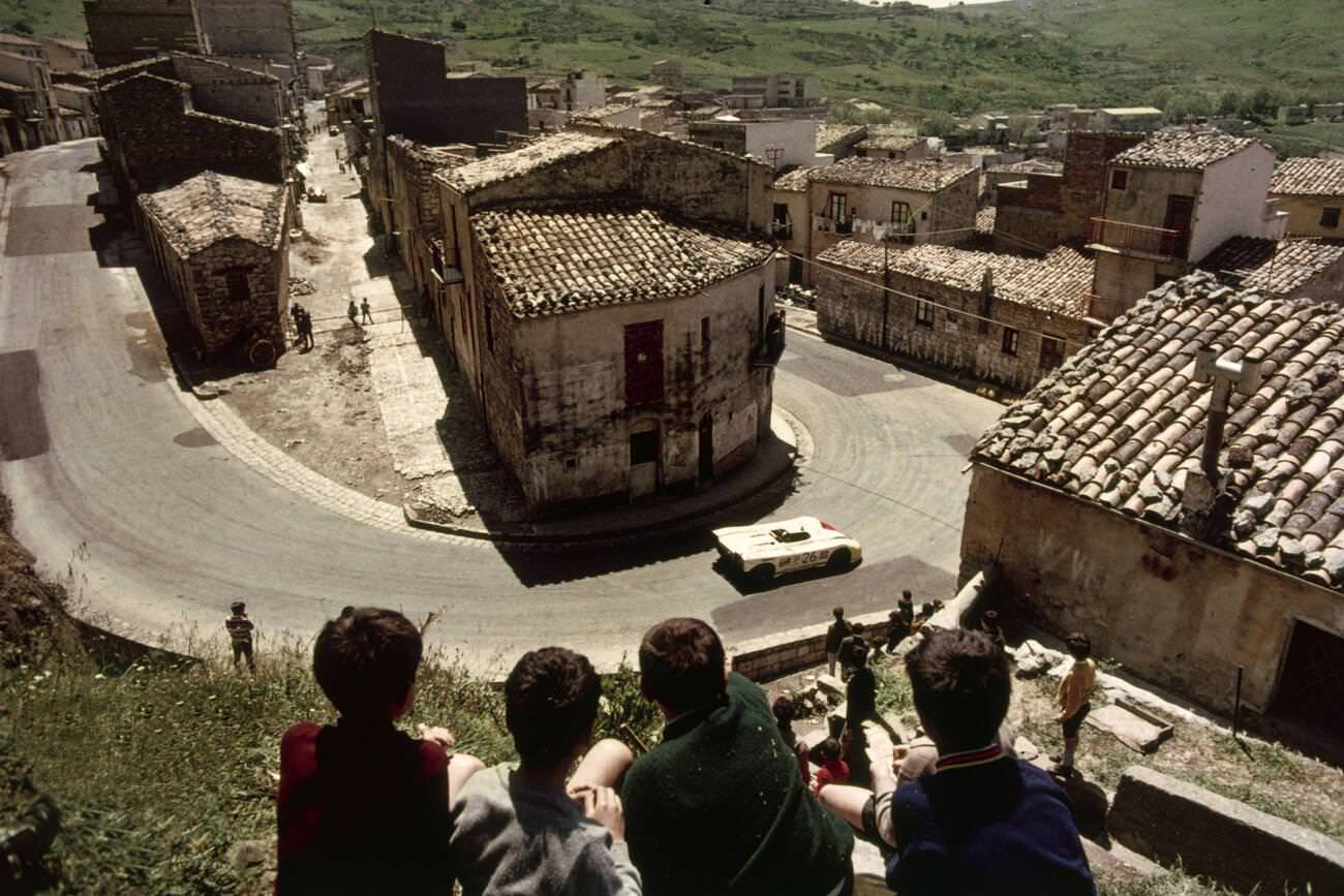 #63 Targa Florio car racing in Sicily, 1970.