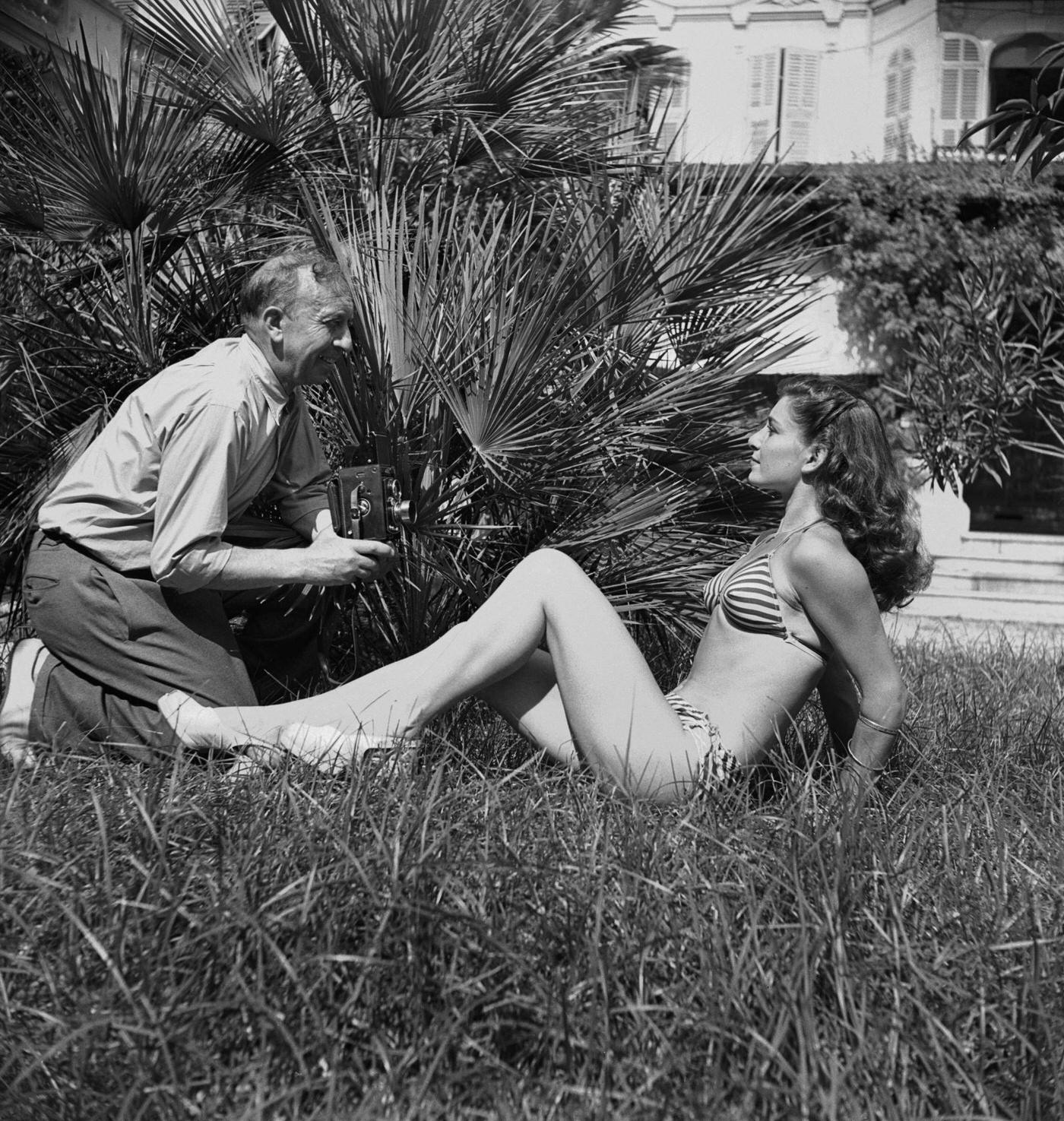 #48 Annie Rouvre and Boris Roger Viollet at the Festival of Cannes, September 1947.
