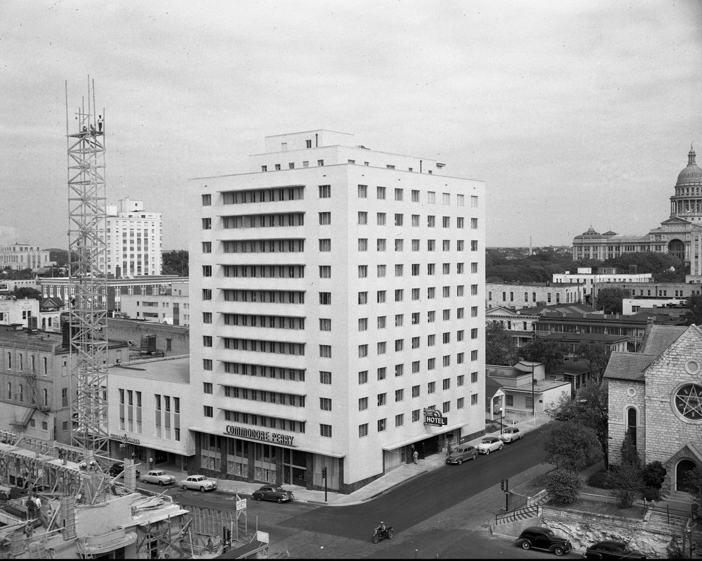 #16 Exterior of the Commodore Perry Hotel, 1950