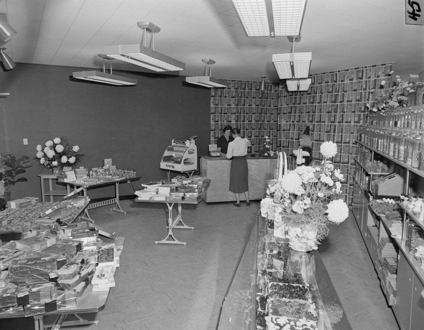 #4 Customer at Counter in Lammes Candy Store, Austin, Texas, 1951.