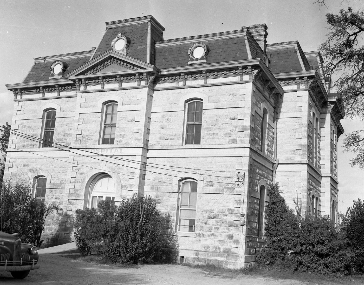 #48 Two-Story Stone House Exterior, 1950