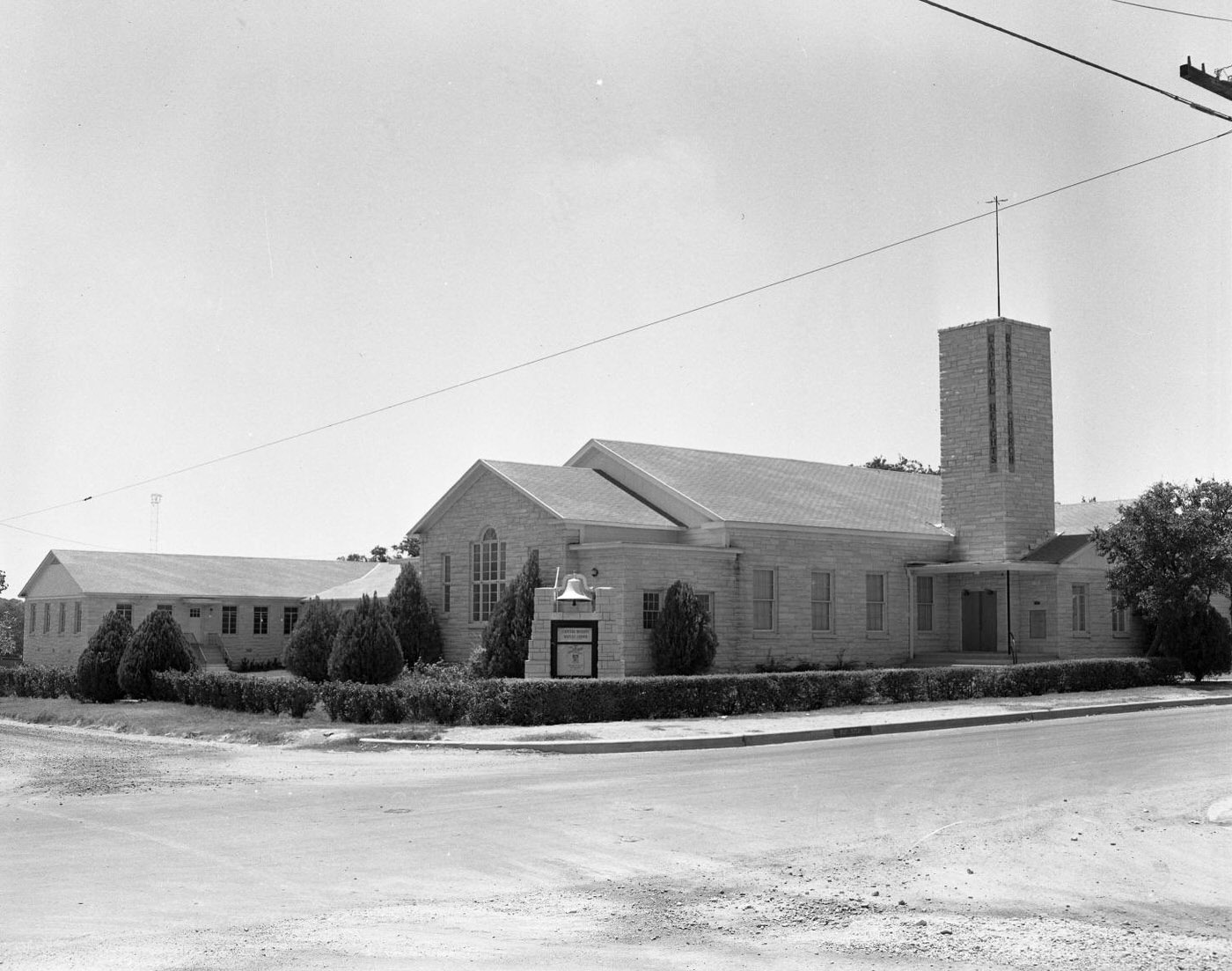 #53 Brick Church with Tower and Adjacent Building, 1950