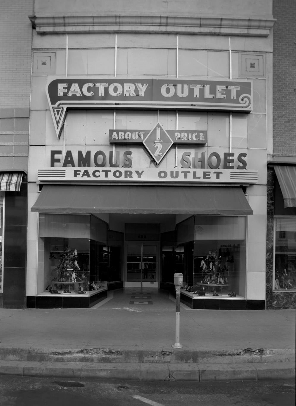 #66 Factory Outlet Ladies Shoe Store at 608 Congress, 1956
