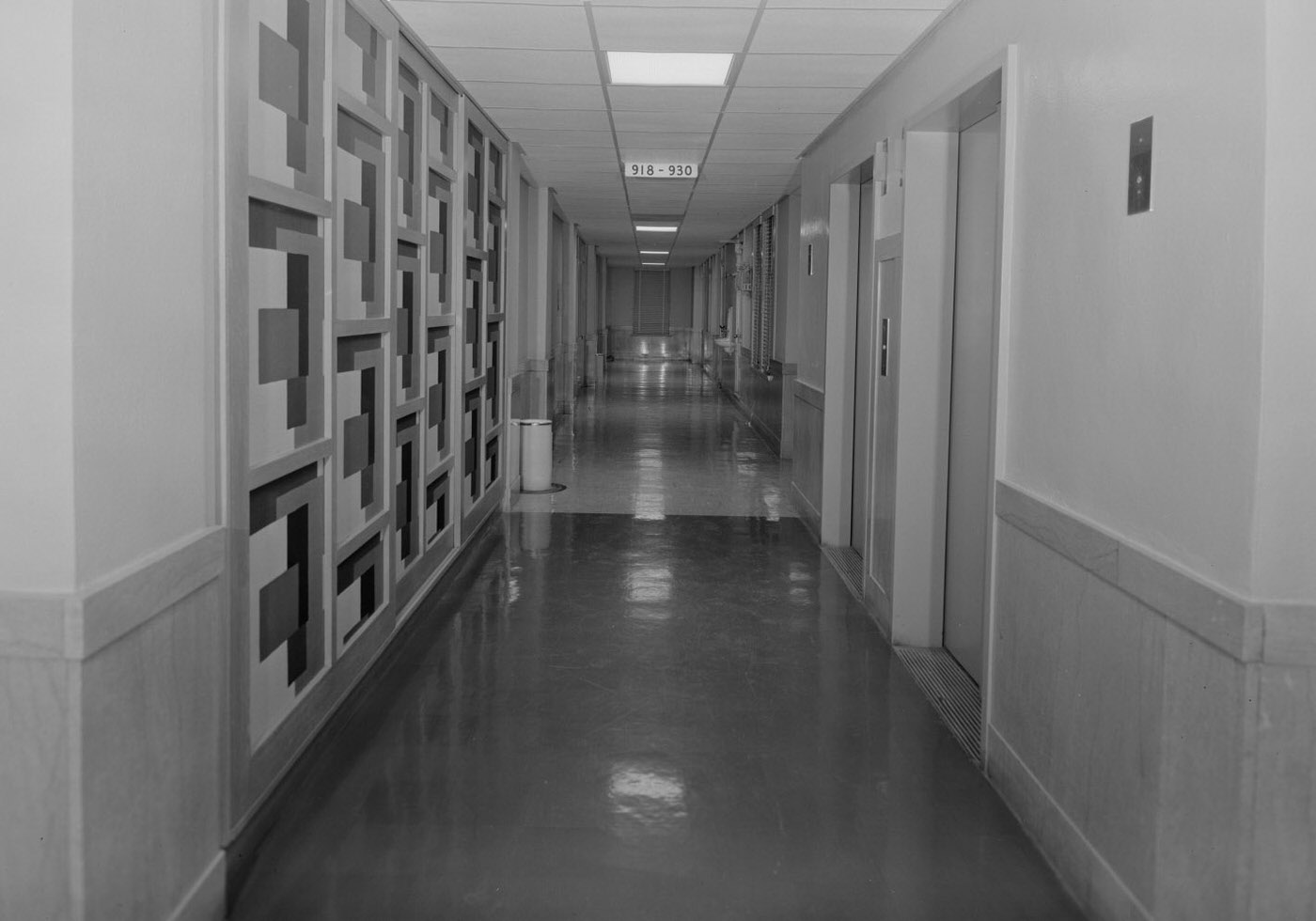 #105 Interior Hallway of Littlefield Building, 1958.