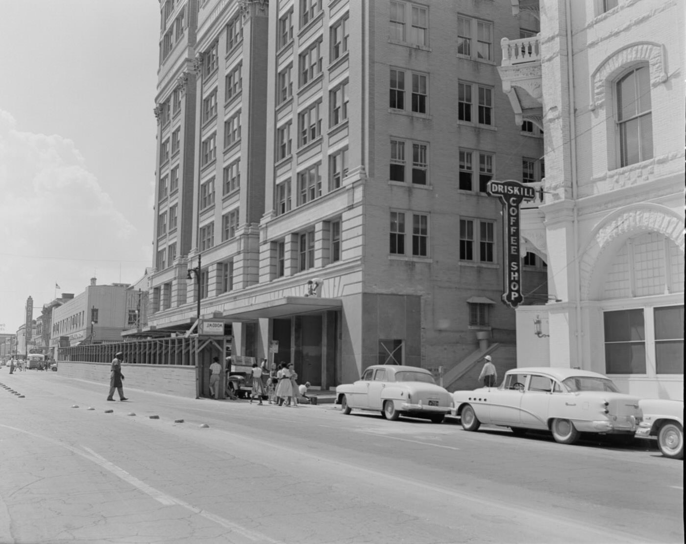 #56 Exterior of Littlefield Building and 6th Street View, 1958.