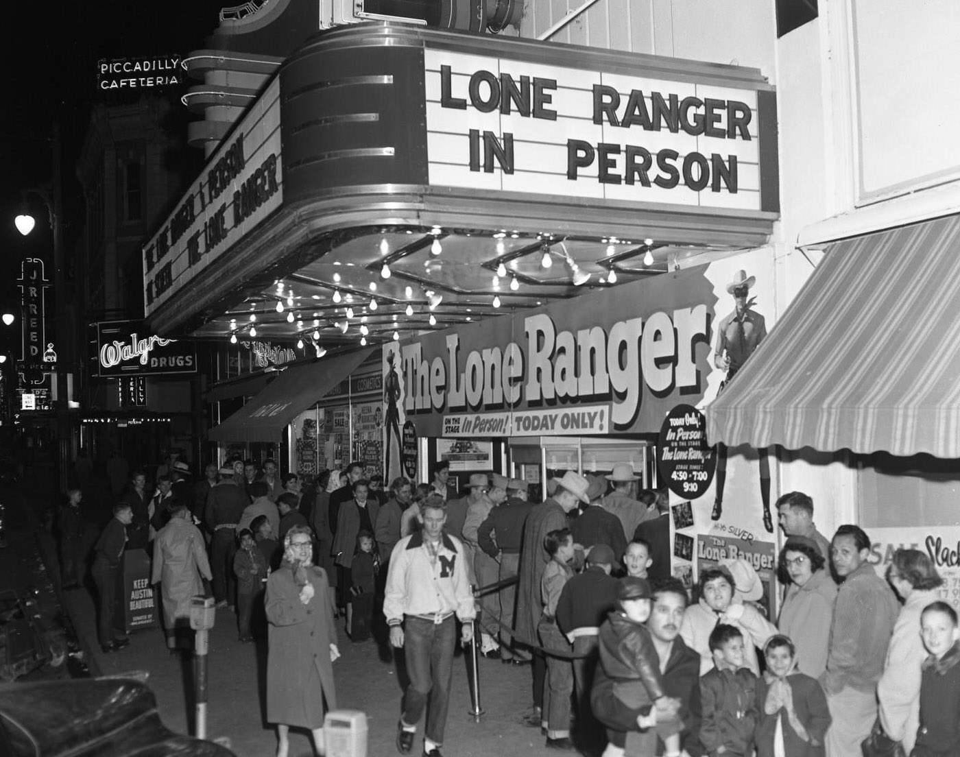 #11 Fans Lined Up to Meet Clayton Moore, the Lone Ranger, 1956.