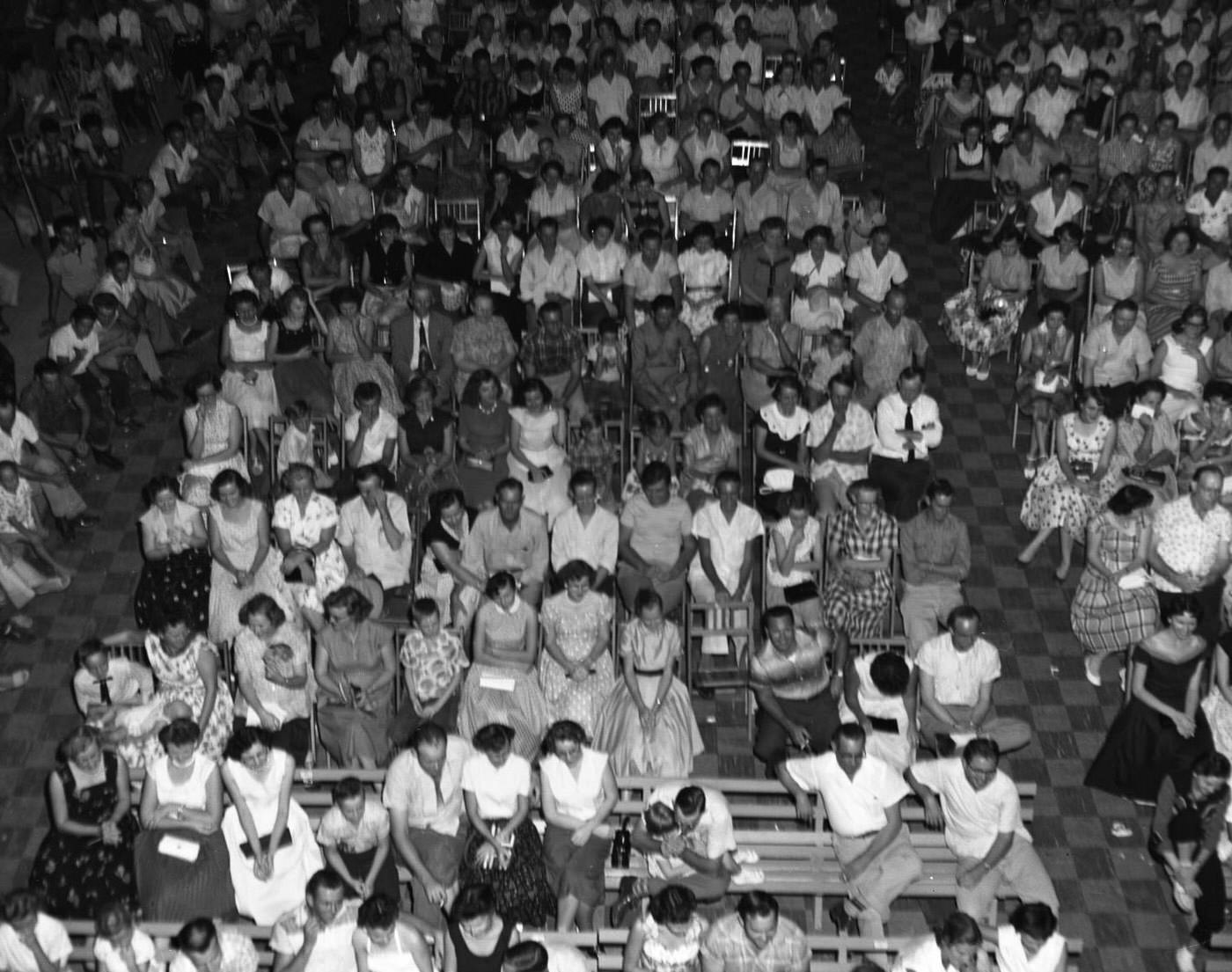 #58 Crowd at Louisiana Hayride Show at Sportscenter, 1955.