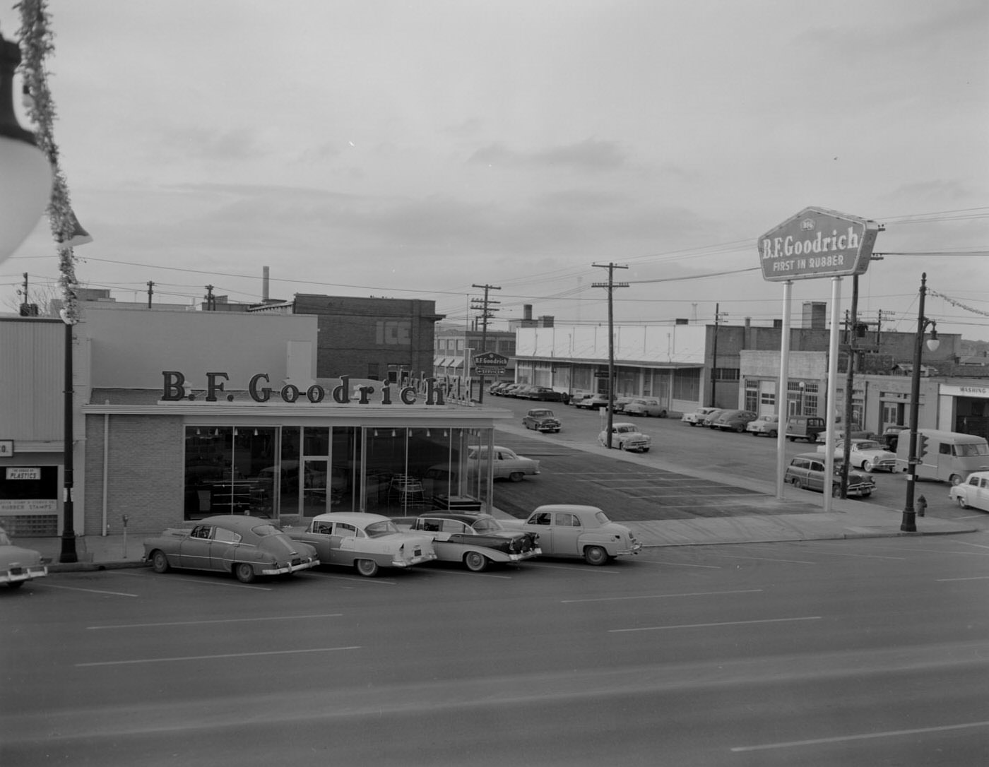 #124 B.F. Goodrich Sign at 100 Congress Avenue, 1956.
