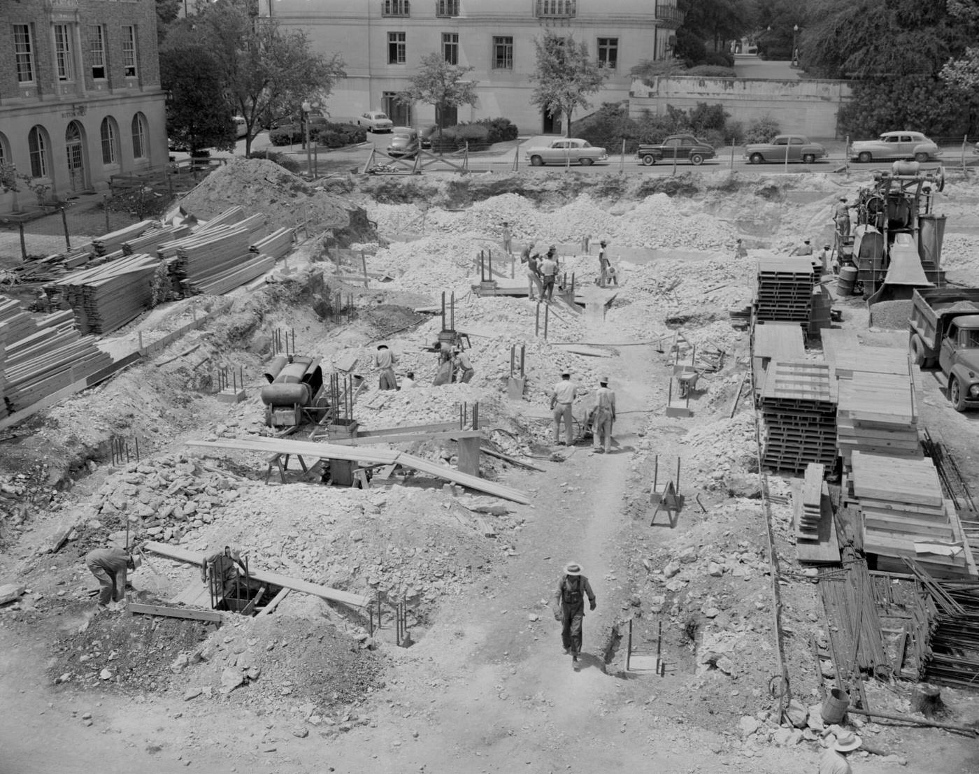 #85 Construction Work at the University of Texas Campus, 1954.