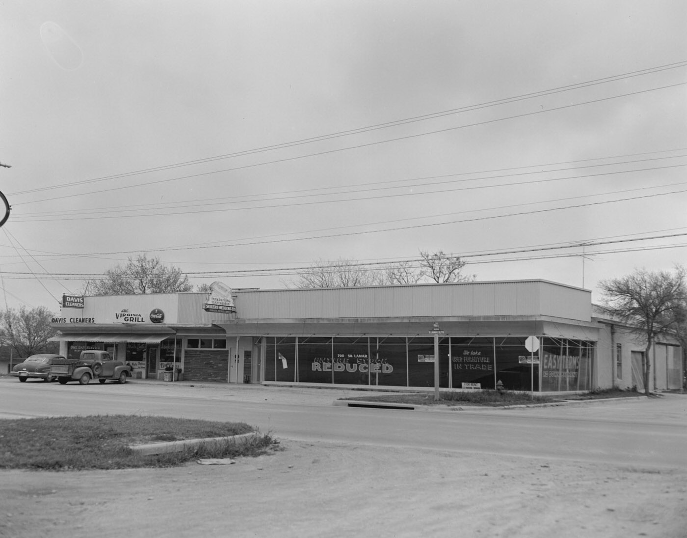 #171 South Lamar Building, Shops Including Davis Cleaners and Virginia Grill, 1958.