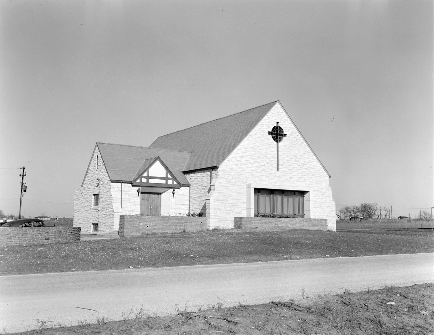 #181 St. Louis Catholic Church with Stained Glass Cross, 1955.