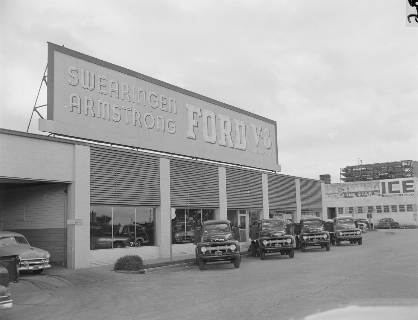#196 Swearingen Armstrong Ford V-8 Dealership, Austin, 1951.