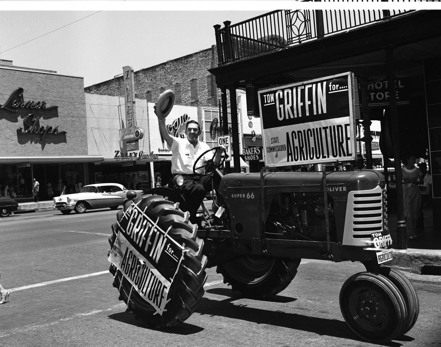 #116 Tom Griffin Campaigning for Agriculture Commissioner, 1955.