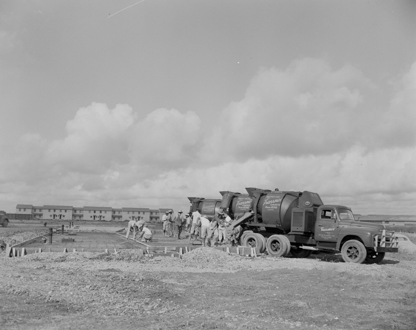 #119 Workers Pouring Cement in Austin, Texas, 1951.