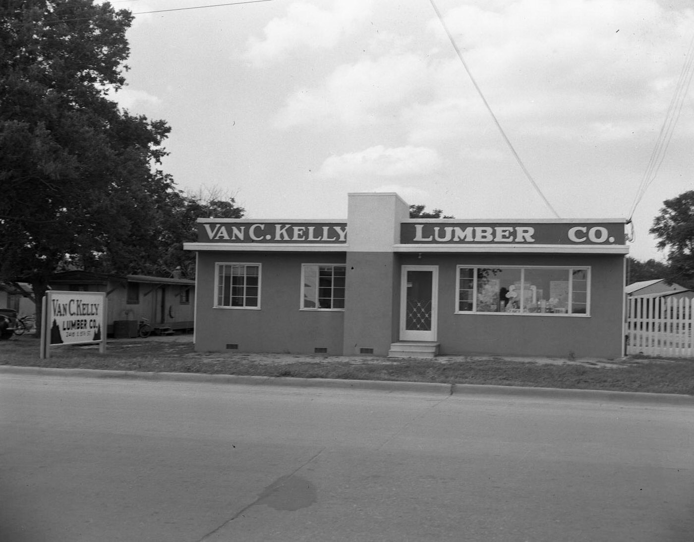 #224 Exterior of Van C. Kelly Lumber Company Building, 1951.