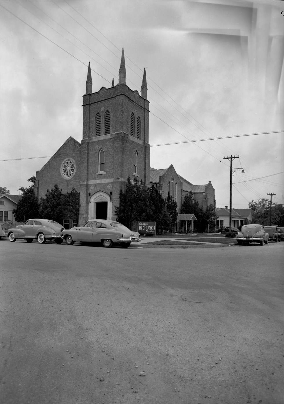 #237 Exterior of Wesley Chapel Methodist Church, 1950.