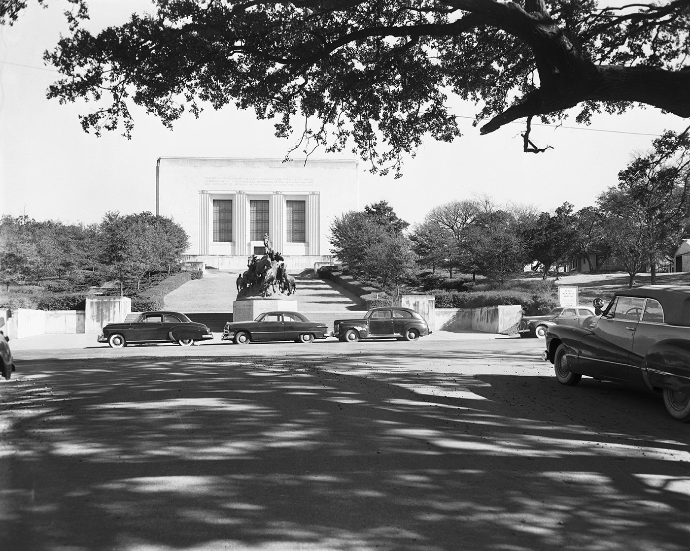 #143 Exterior of Texas Memorial Museum, Austin, 1951.
